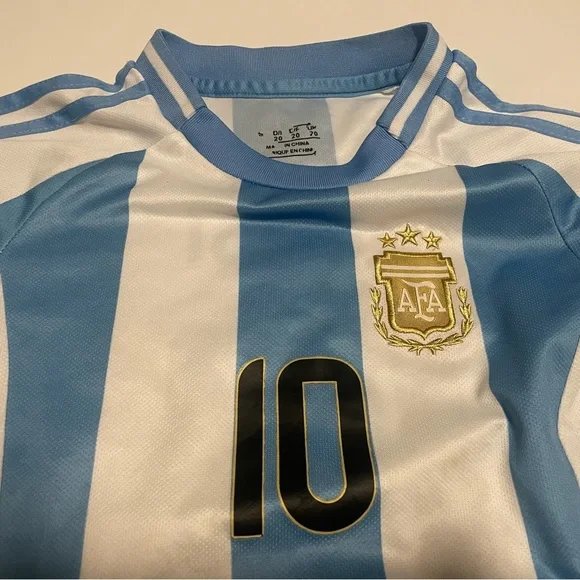 Messi Argentina 🇦🇷 Soccer Jersey & Shorts Set Kids Size US 20 - Picture 5 of 6